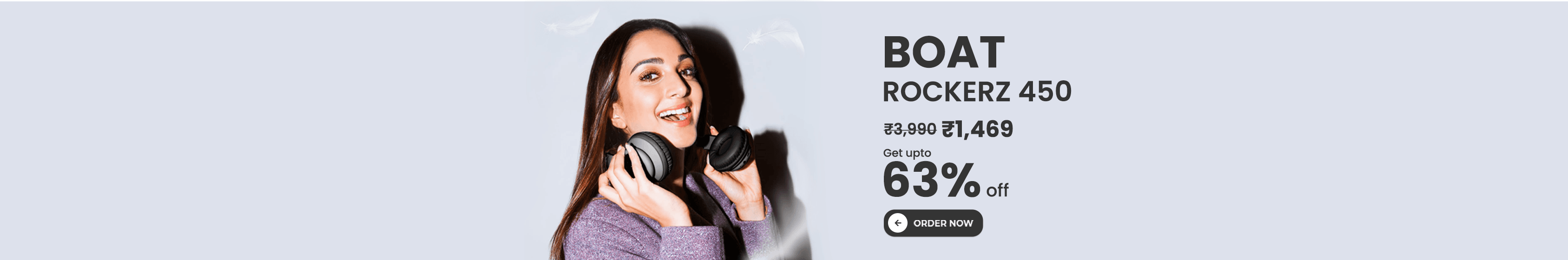 boAt Rockerz 450 Wireless Bluetooth Headphone with Up to 15H Playback, Adaptive Lightweight Design, Immersive Audio, Easy Access Controls and Dual Mode Compatibility(Luscious Black)