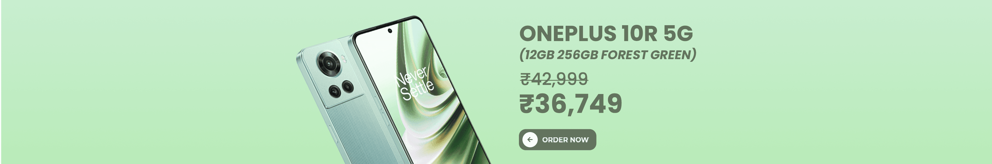 ONEPLUS | 10R | 5G ENABLED | 12GB RAM | 256GB STORAGE | FOREST GREEN